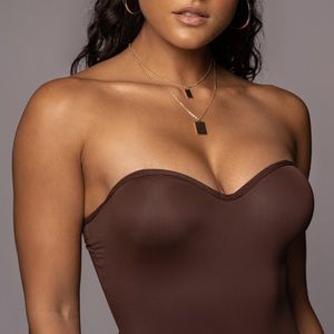NWT Monroe Shapewear Bustier Bodysuit in Chocolate